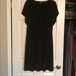 Black drape neck dress